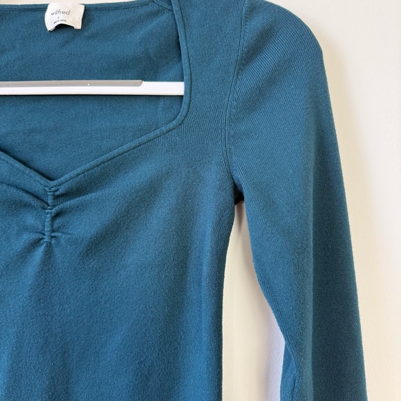 Aritzia Wilfred Veronica Sweater Top Teal Green - Picture 3 of 6